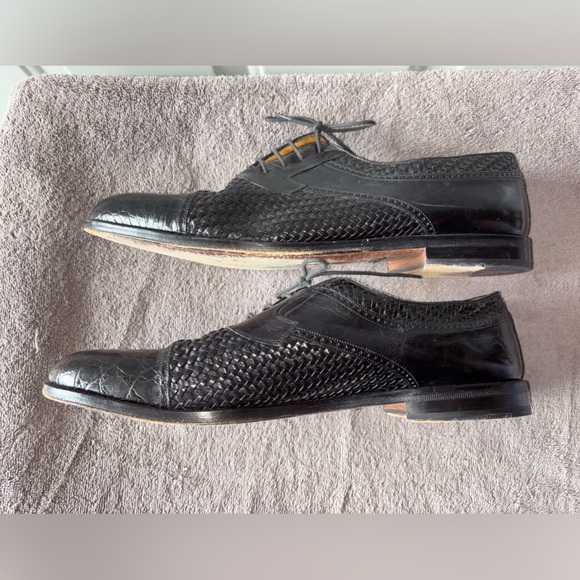Mezlan vintage Italian genuine crocodile black derby shoes size 13 M - Picture 5 of 8